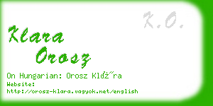 klara orosz business card